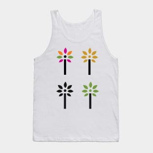 set colorful abstract tree Tank Top